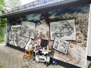 Historische Airbrush-Malerei Historische Airbrush-Malerei